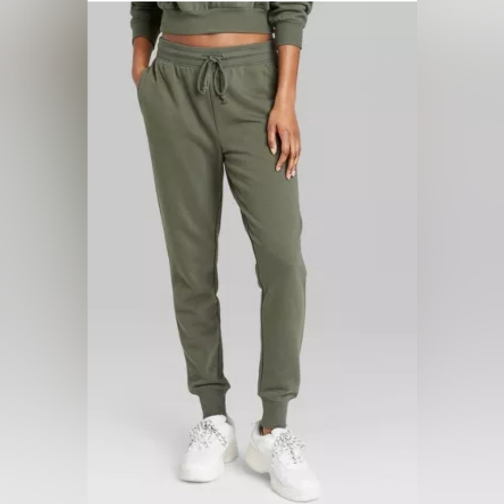 COZY Womens High-Rise Slim Fit French Terry Joggers Pants -Size XS - NWT - Picture 1 of 4